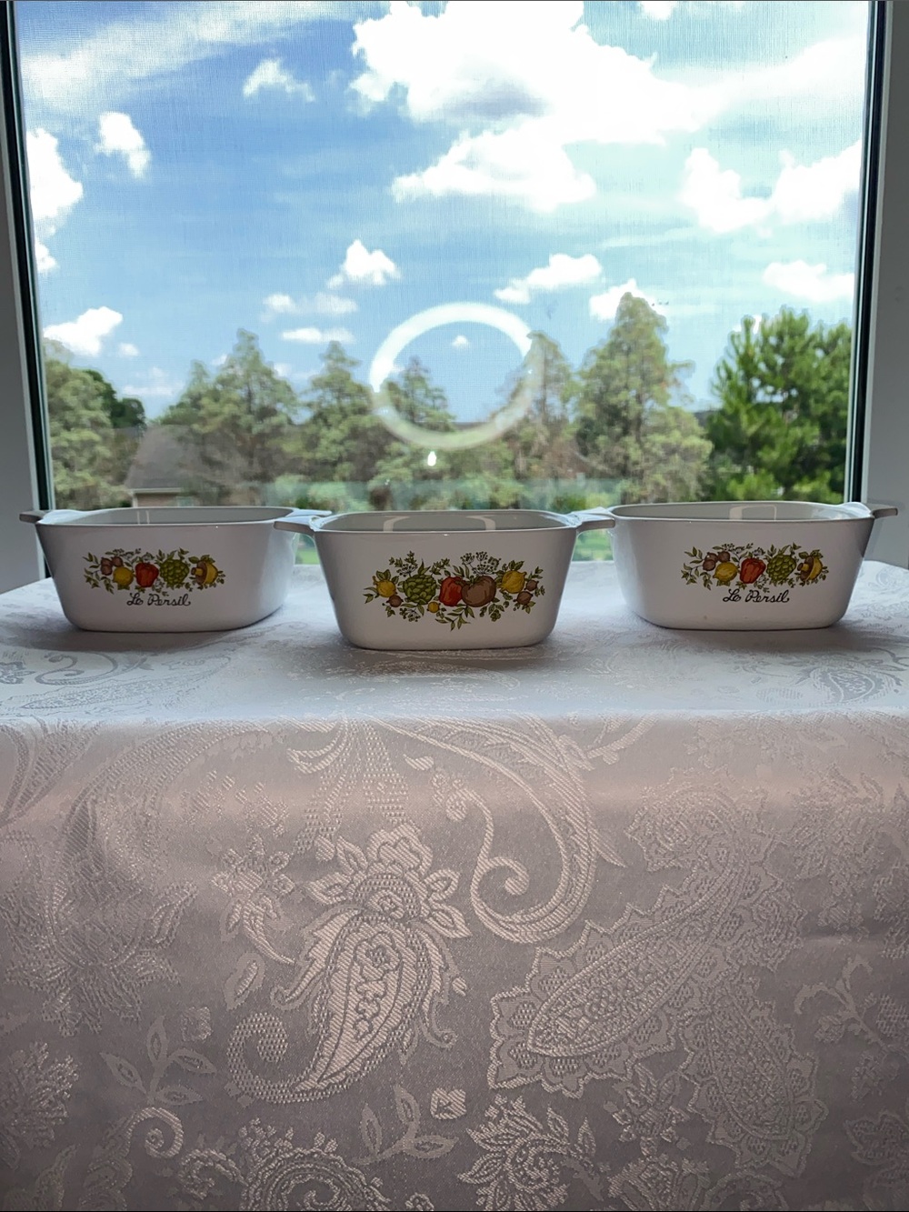 Vintage CorningWare Spice of Life Le Persil Petite Pan x 3